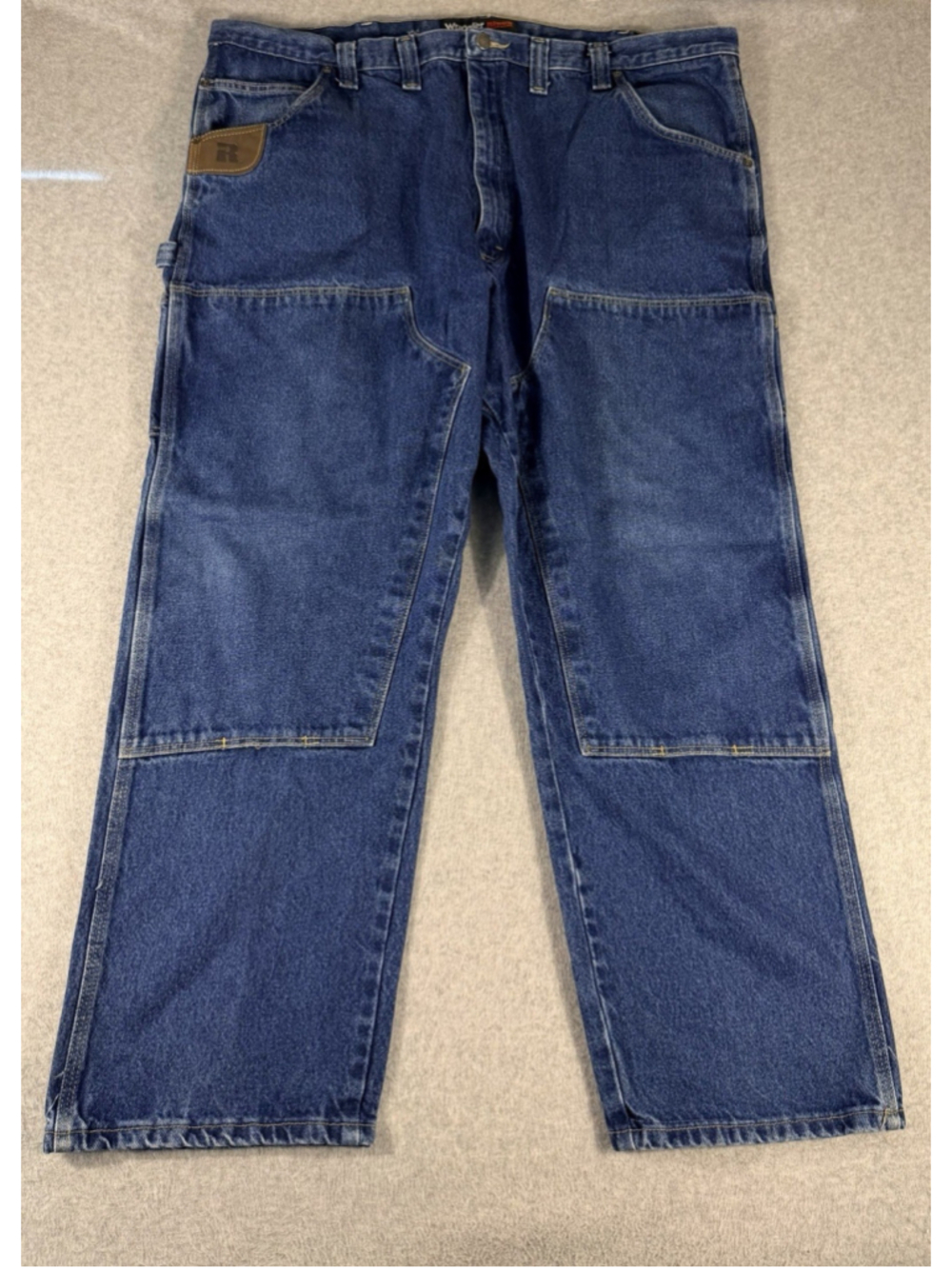 Wrangler Riggs Workwear Carpenter Jeans 46x30 Double Knee Utility Dark Wash